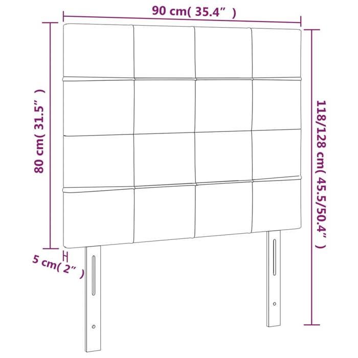 VidaXL Tête de Lit à LED Meuble de Chambre à Coucher Accessoire de Lit Simple Tête de Cadre de Lit Intérieur Bleu Foncé 3122464