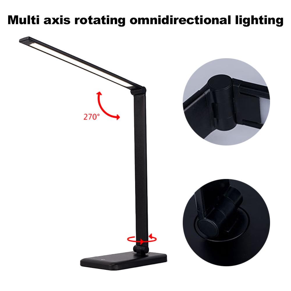 5V 380LM Desk Lamp Eye-caring Flexible Table Lamps Touch Sensor with Android USB Charging Port for Computer Phone