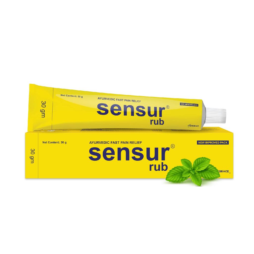 Sensur Ayurvedic Pain Relief Rub 30g Ointment Pack of 1 for Back, Shoulder, Muscular Strain, Sprain, Arthritis Relief