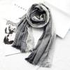 New 190*80cm Artistic Style Striped Cotton Linen Scarf Shawl Men's and Women's Same Style Mori Foulard En Mousseline Scarves