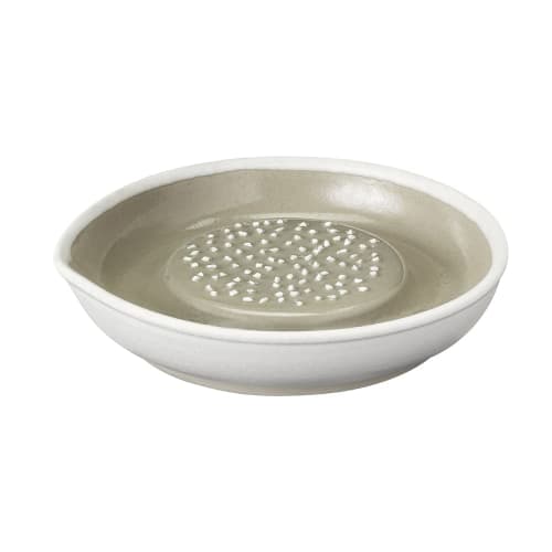 &NE Iwami-yaki Grater, Large, Hare to Ke x Motoshige, White, 18cm Diameter x 4cm Height, Made in Japan, Ceramic, One-Handed Grinding, Non-Slip, Microw