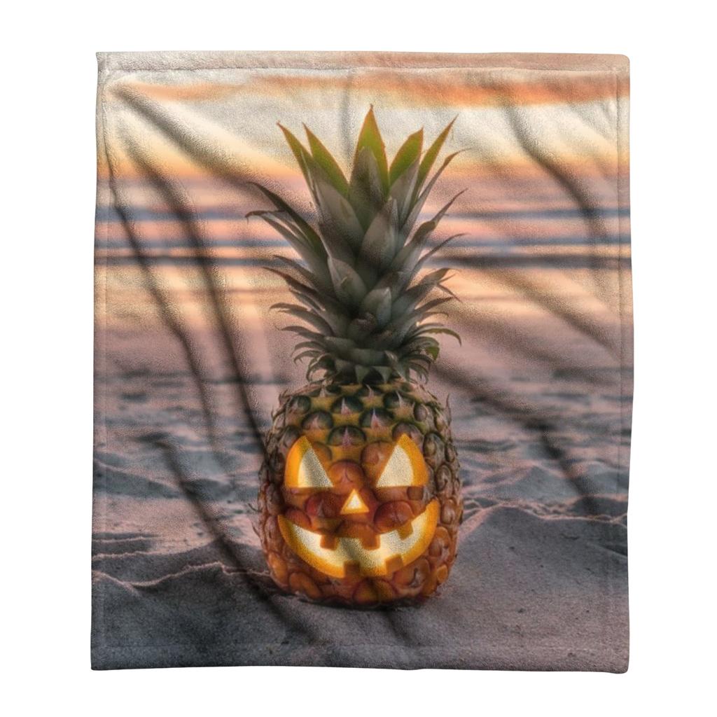 Halloween Themed Soft Plush Blanket Featuring Pumpkin Face Pattern Lightweight Cozy Throw for Seasonal Home Decoration and Comfort Use