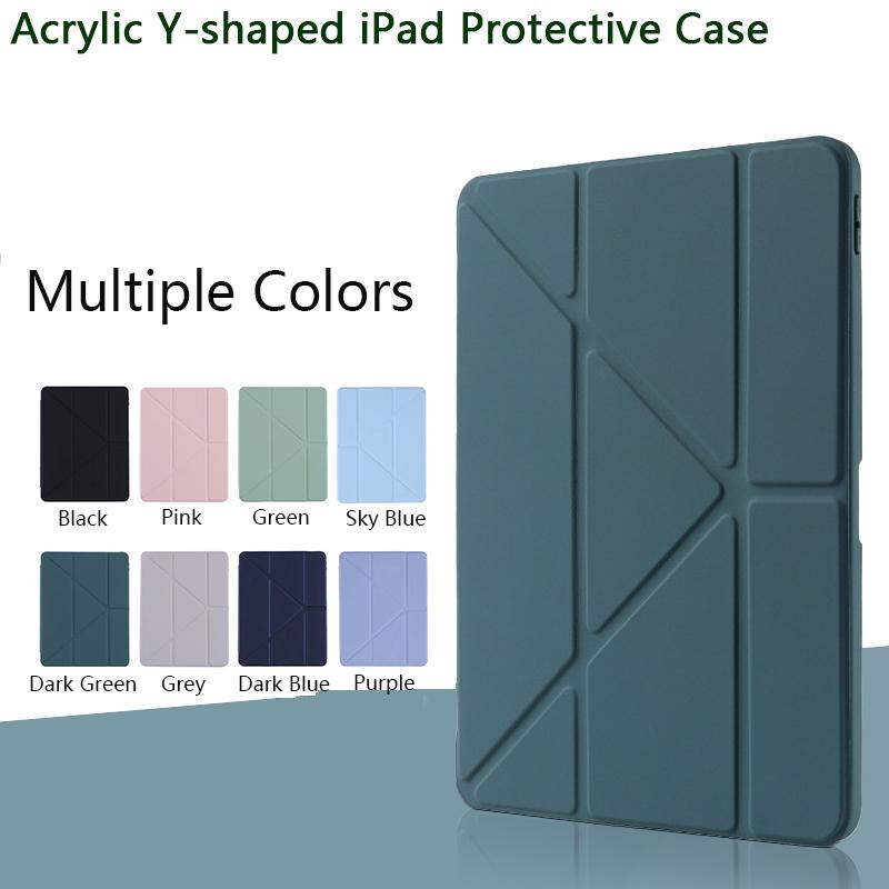 New Y-fold Acrylic Case for IPad A16 11th Pro M5 Air 13 11 12.9' 9 8 7 6 5 4 10th M3 M2 M4 Mini 7 Funda Shockproof Cover
