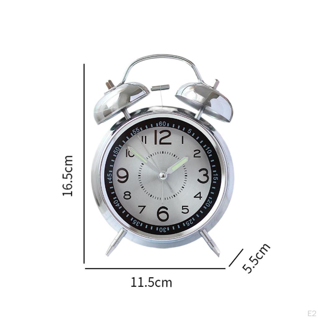 Retro Style Analog Alarm Clock Silent Non Ticking Analogue Home Decoration for