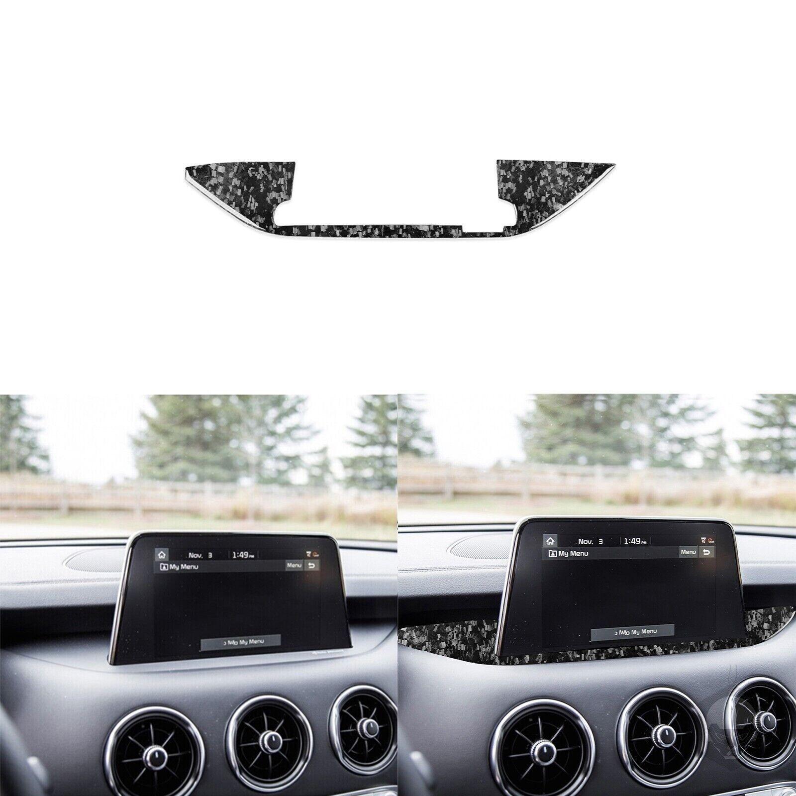 Forged Carbon Fiber Console GPS Navigation Frame Cover For Kia Stinger 2018-