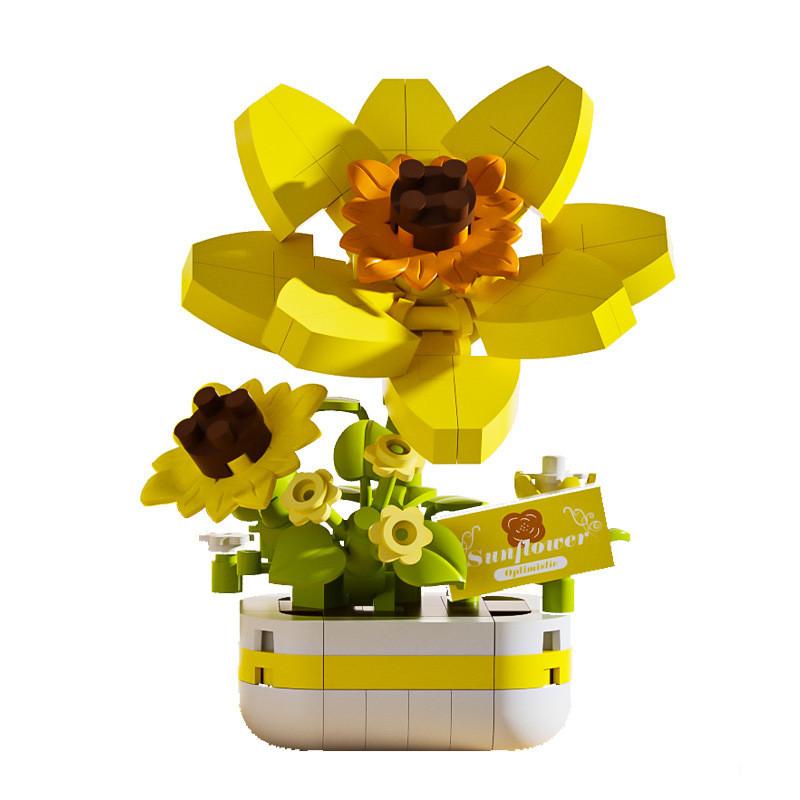 Plant Potted Sunflower Kit Building Blocks For Home Decor And Fun Educational