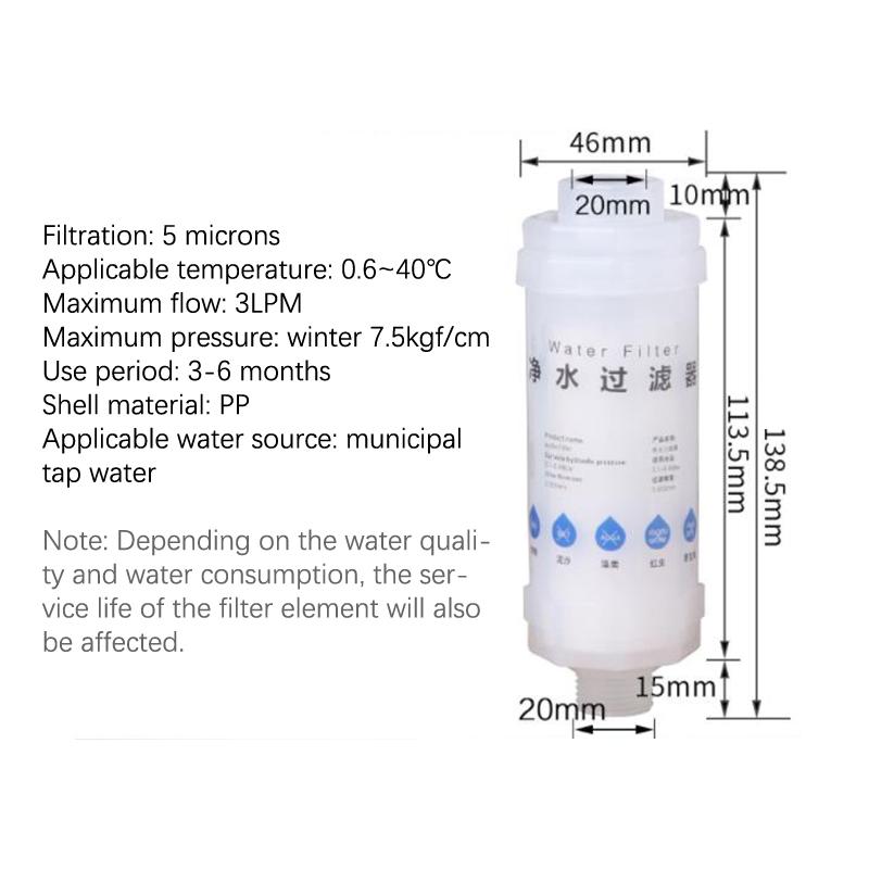 Pre-Filter Water Filter PP Cotton Filter Purifier Removal Heavy Metal Purifier Shower Washing Machine Filter Home Health