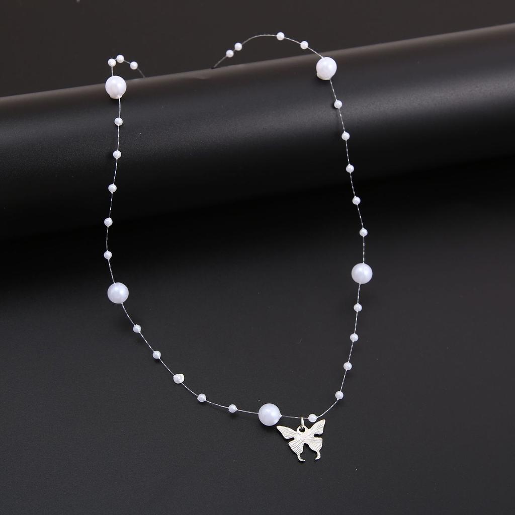 Pearl Butterfly Necklace Light Luxury Niche Design Sense Advanced Clavicle Chain Choker Necklace