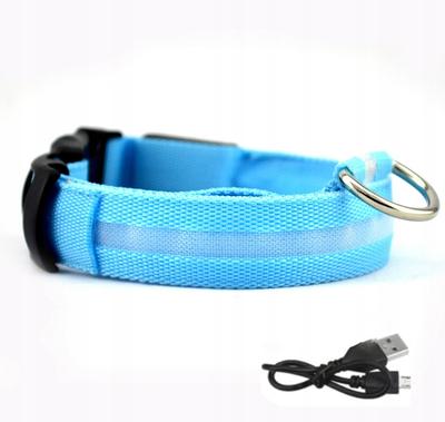 Led Waterproof Dog Collar With Usb Cable, Blue Xl 52-60Cm
