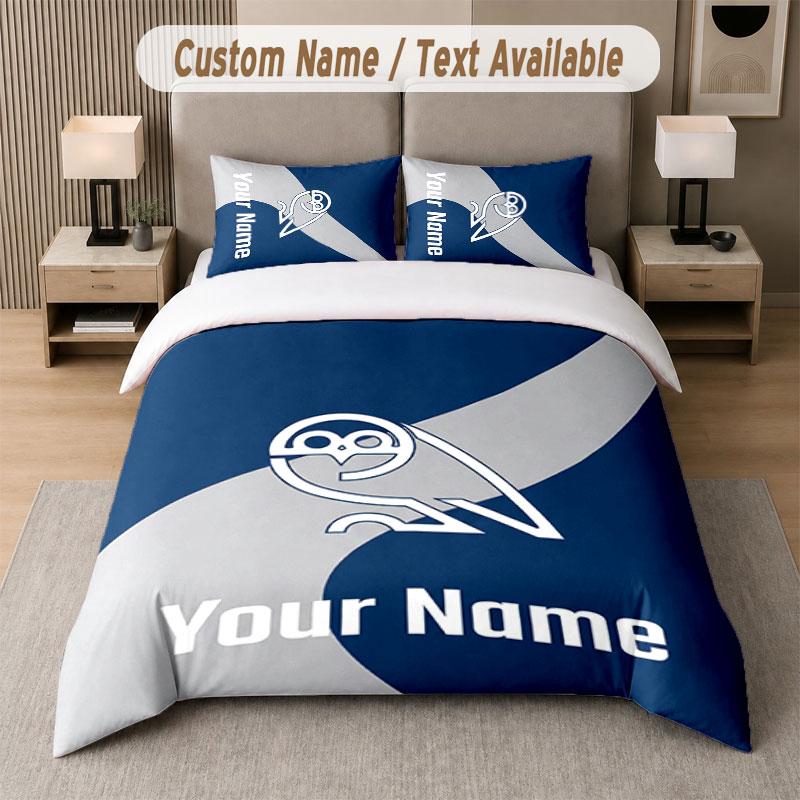 Custom Bedding Set Sheffield Wednesday FC Pattern, Print Name Text 1 Duvet Cover Plus 2 Pillowcases Home Textile