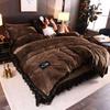 King size/Queen size/Full Size Sheet Quilt Cover Pillowcase Set Thick Cotton Bedroom Simple Bedding High Quality
