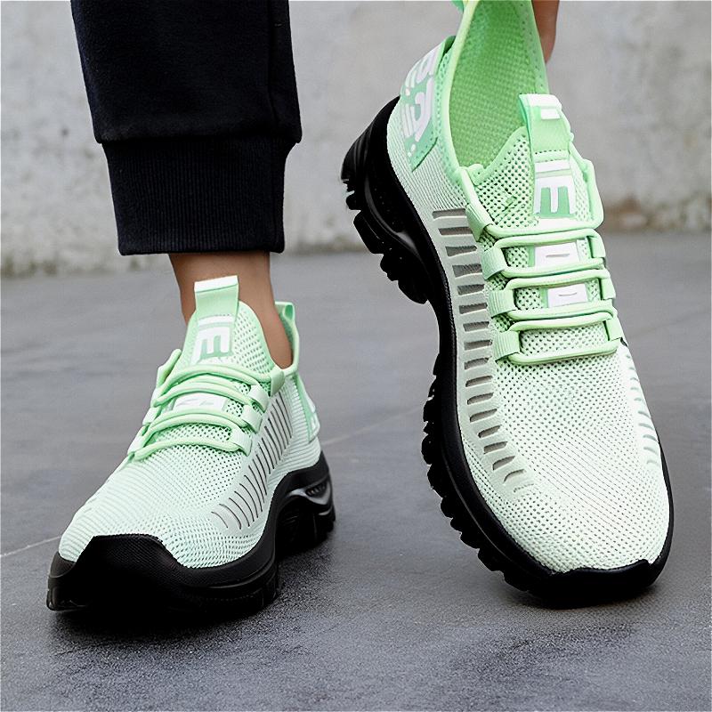 Comfortable Men's Mesh Shoes Breathable Mesh Fabric Flat Shoes Fashionable Daily Versatile Outdoor Tennis Training Travel Shoes