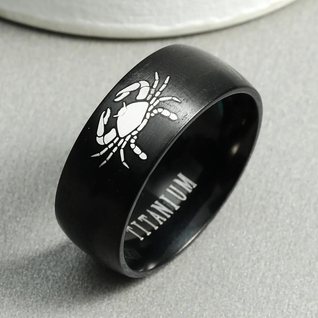 12 Zodiac Sign Stainless Steel Ring - Fashion Charm for Aries Taurus  Adjustable Unisex Friendship  Accessory