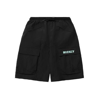 Li Ning X Disney Colaboração Série Estilo de Vida Esportivo Estampa de Letras Cargo Shorts Casuais Shorts Masculinos Preto AKSR203-1