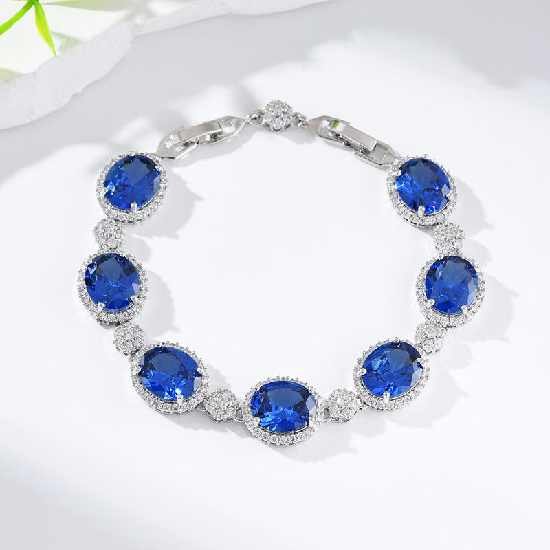 Zircon Bracelet, High-End Bracelet, Light Luxury Design, Jewelry, Colorful Treasure, Purple Accessories.
