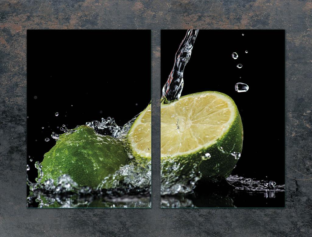 PLACA PROTECTORA DE CRISTAL PARA COCINA 2x35x52 LIMÓN