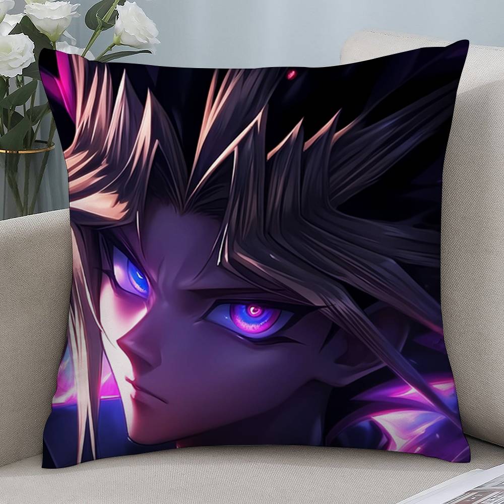 Game Yu-Gi-Oh Anime Pillow Case Short Plush Double-sided Print Square Throw Pillow Covers Sofa Home Cushion Decor