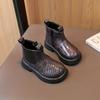 Youngsters Sparkly Geometric Glitter Ankle Boots Side Zipper Cute Platform Mid Calf Round Toe Rubber Sole All Season Purple Pink