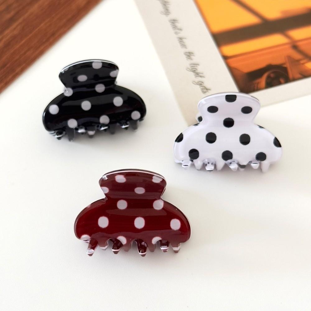 Cute Polka Dot Hair Claw Non-Slip Acrylic Hair Clamps New Mini Hair Clips  For Women