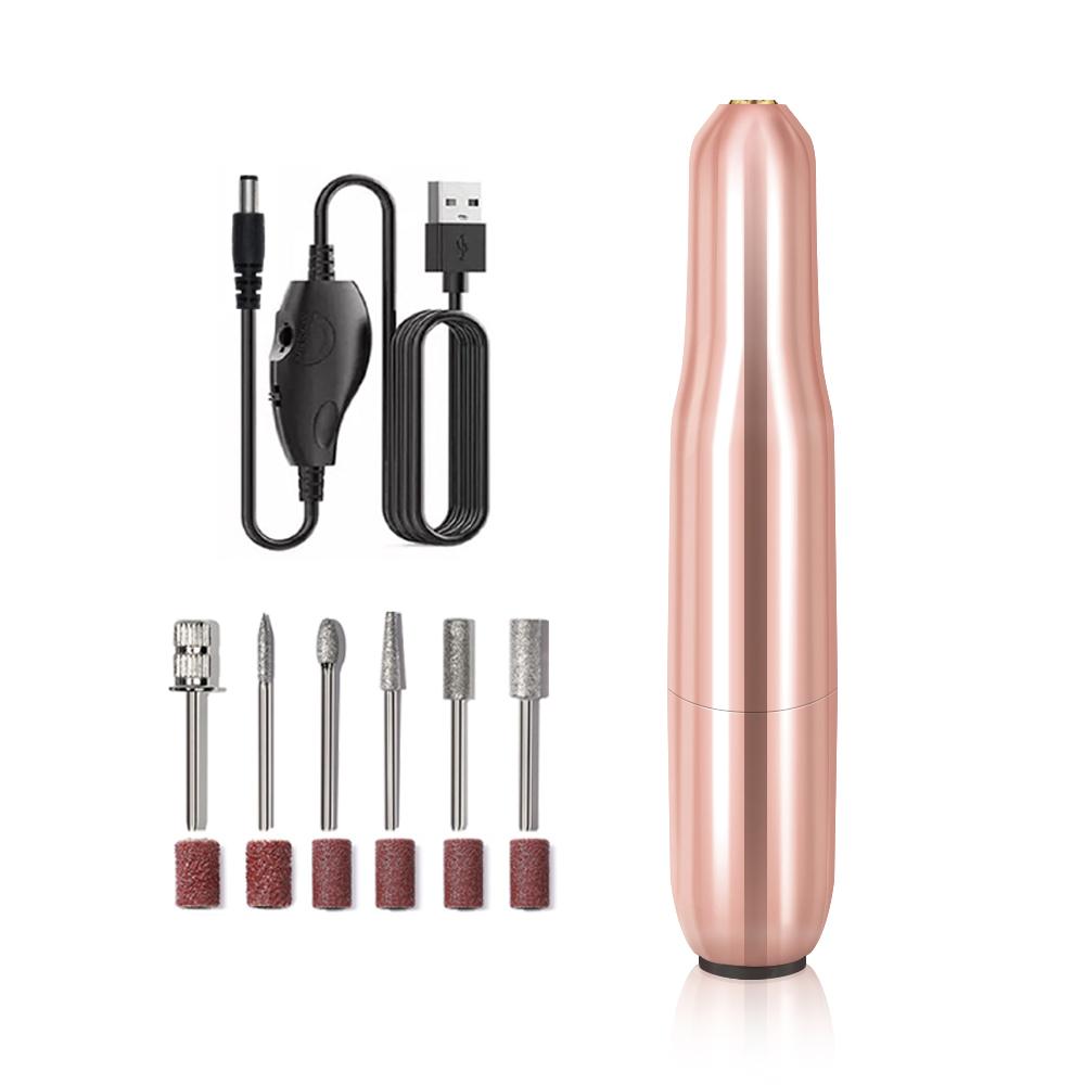 

Электрическая пилка для ногтей Портативная Металлическая Многофункциональная Дрель-шлифовальная машинка для толстых ногтей Регулируемое направление и скорость вращения золотой