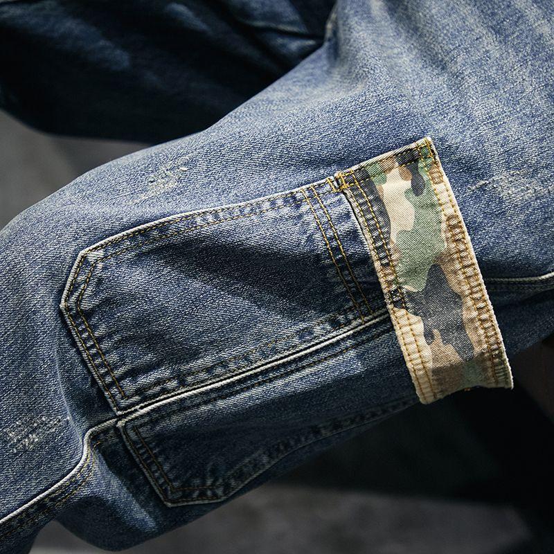Jeans Men Trendy Large Size Distressed Loose Casual Retro Trousers