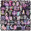 56Pcs Dark Gothic & Cartoon Aesthetic Stickers, Pvc, Reusable, Diy Water Bottles, Laptops, Luggage - Waterproof Decals 14+, Gift
