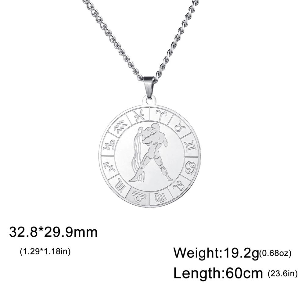 My Shape 12 Constellation Necklace Gothic Zodiac Pendant Chain Women Men Leo Aries Virgo Capricorn Birthday Jewelry Wholesale