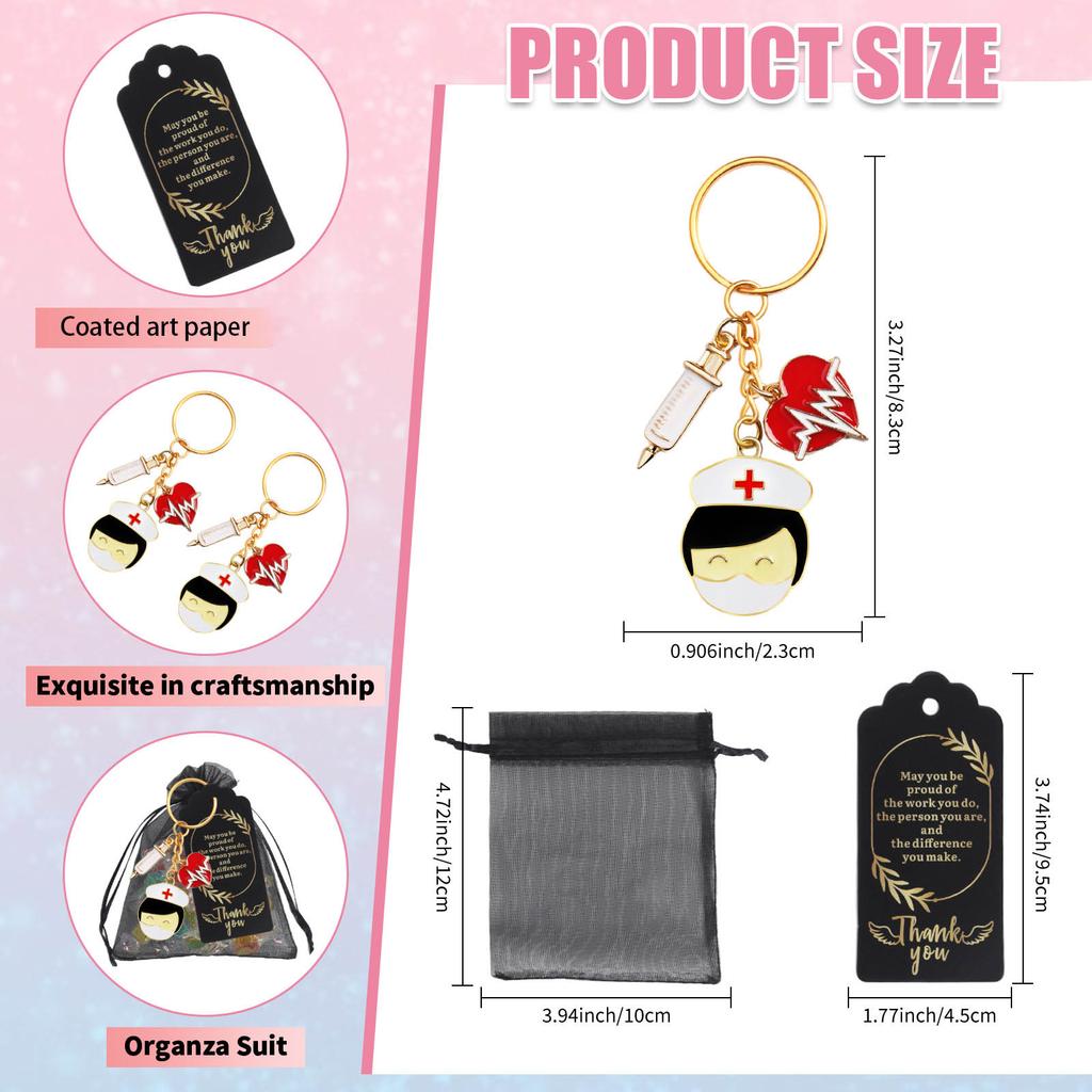 Nurse Gifts Featuring Keychains with Tassels Organza Bag and Pendants Nurse Recognition Gifts Unique Key Hanging Pendant