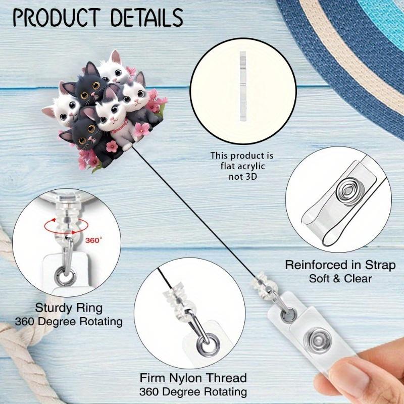 Interesting Cat Badge Scroll with Scalable Design, Perfect for Nurses, Doctors, Teachers, and Office Staff.