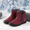 Men's Winter Warm Snow Boots With Zipper Non-Slip Water Resistant Faux Fur Lined Ankle Booties Outdoor Comfort High-Top Hiking Walking Shoes for Men