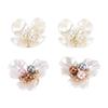4PCS Button Covers Pearl Flower Petal Cufflinks for Shirt Cuff Men Women Clothing Sewing Crafts