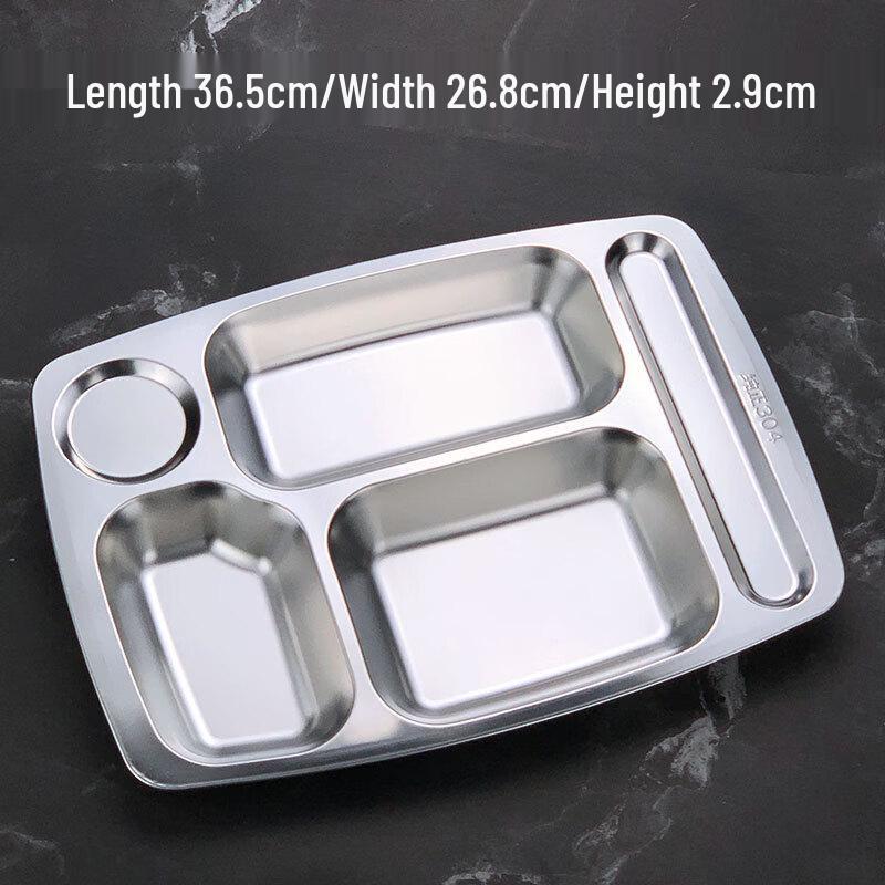 Stainless Steel 5-Compartment Lunch Tray