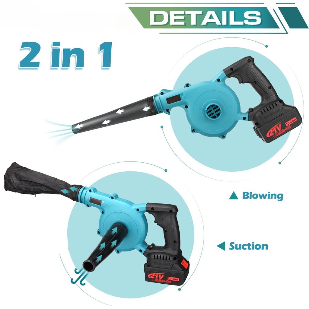 21V 2 In 1 Brushless Cordless Blower Vacuum Clean Air Blower Dust Blowing Dust Computer Collector 3000W For 18V Battery