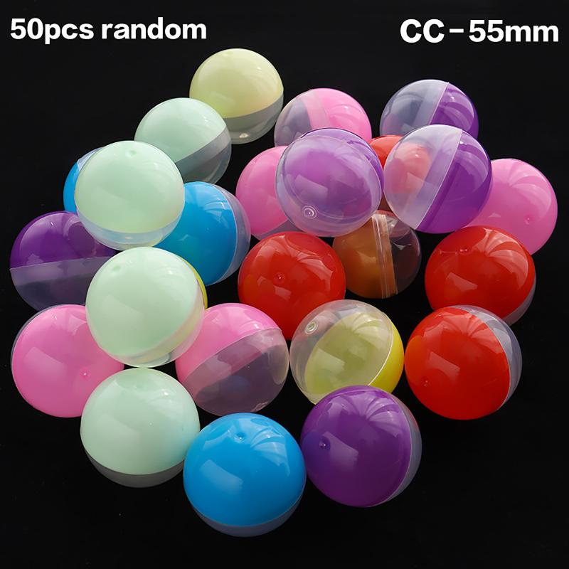 50Pcs 28-55Mm Tiny Empty Plastic Balls Capsule Toys Surprise Ball Container Prop Paintball Diy Making Things Models