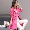 Women's Mid-Length Double-Breasted Spring & Autumn Casual Slim Fit Korean-Style Windbreaker Jacket