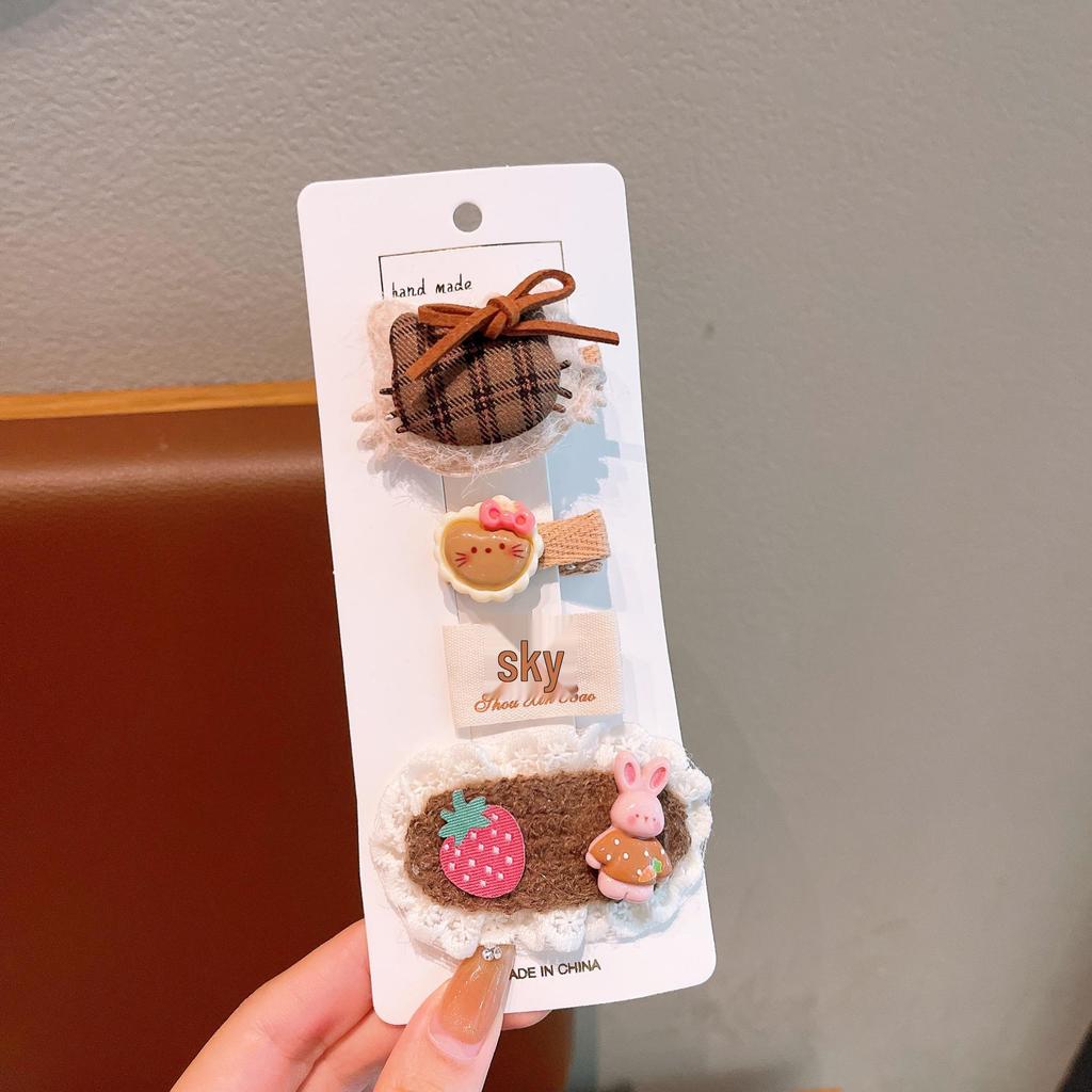 Adorable Plush Hair Clips for Girls & Babies – Butterfly Bang Clips & Duckbill Fabric Accessories