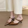 Fashion Fashion French Woman Shoes Summer New Pointed Heel Shoes Comfort Versatile Women's Sandals Simple Temperament Women's Slippers
