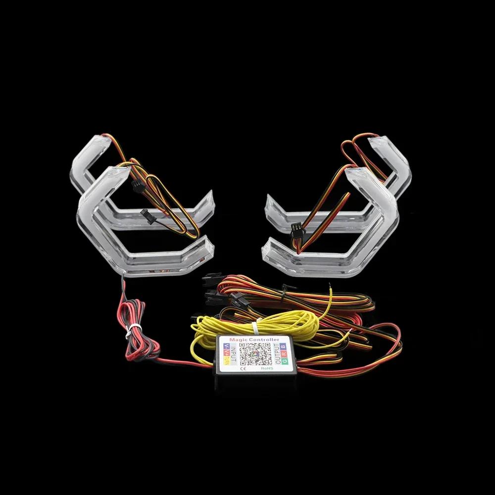 2010-17 M4 Style Multi Color RGB LED Angel Eyes Kit Rings For BMW 5 Series F10 F11 F07 F18 520i 523i 528i 530i 535i 550i M5