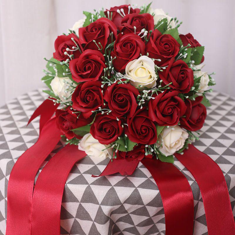 Korean Style High-End Rose Bridal Bouquet for Weddings & Photoshoots