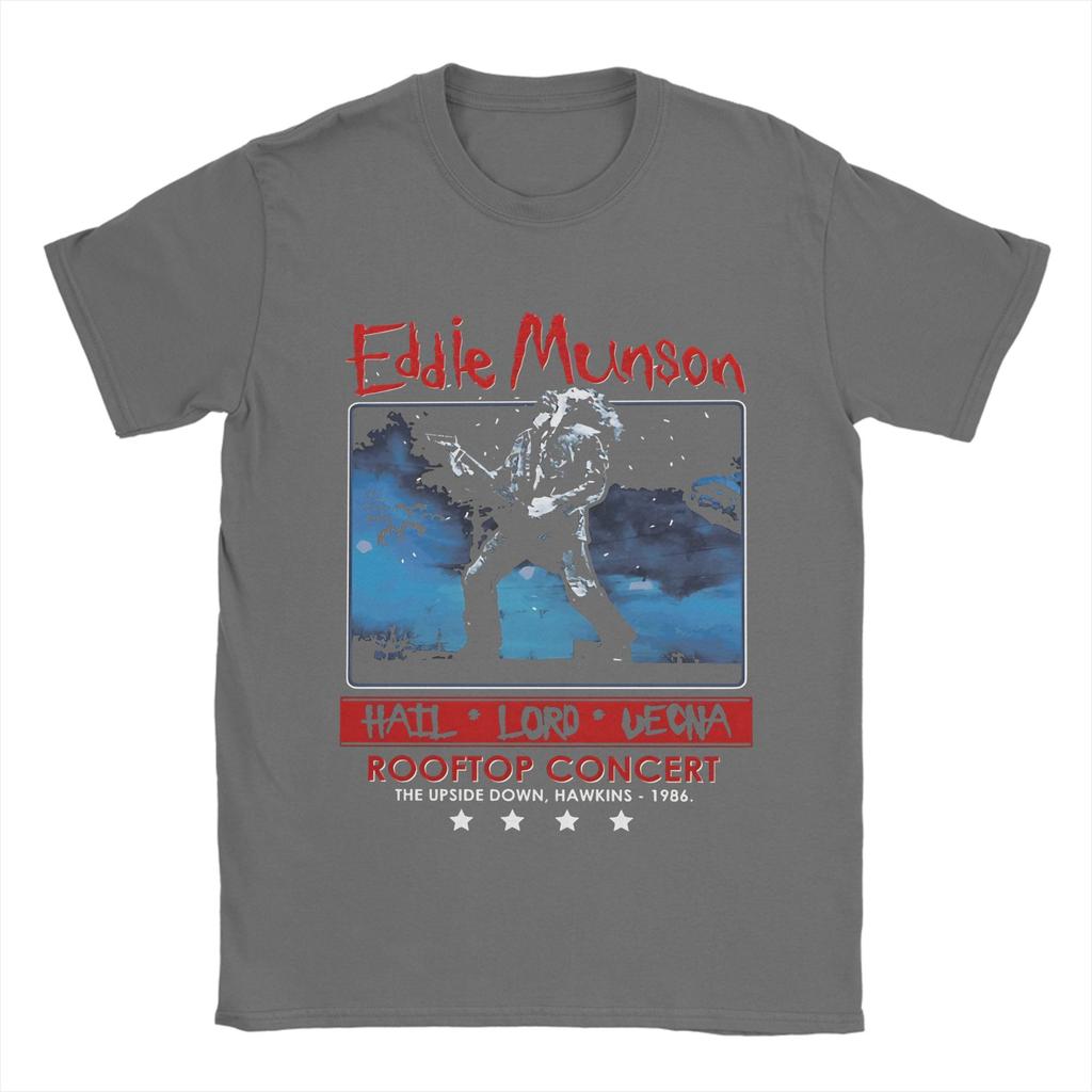 Unisexs TShirts Eddie MunsonS Rooftop Concert Leisure Pure Cotton Tee Short Sleeve Steve T Shirt Round Collar Clothes Gift Idea