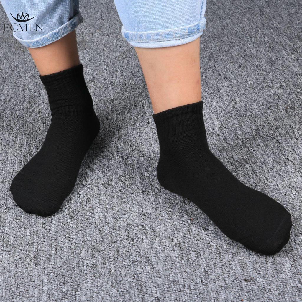 Șosete de primăvară și vară ieftine pentru bărbați, cu tuburi mijlocii, negru/alb/gri, de culoare uni, sport, care absorb transpirația și respirabili.