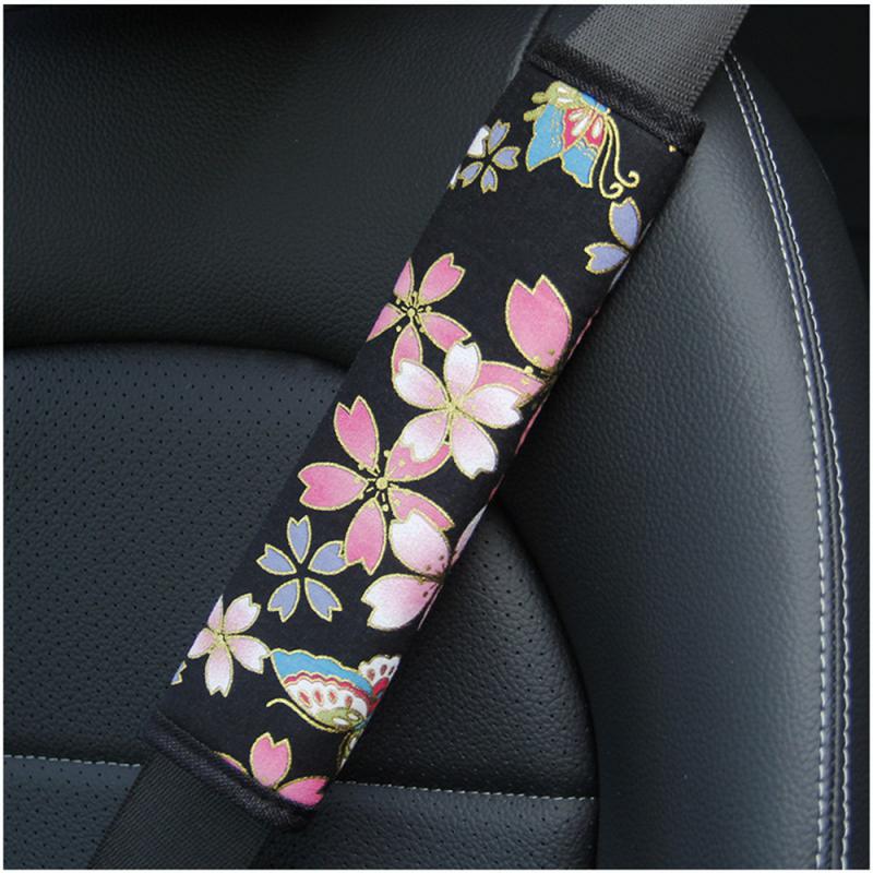 1/2PCS 6.5X23cm Car Truck Universal Safety Belt Covers Car Seat Shoulder Strap Pad Cushion Protection Flower Padding Auto