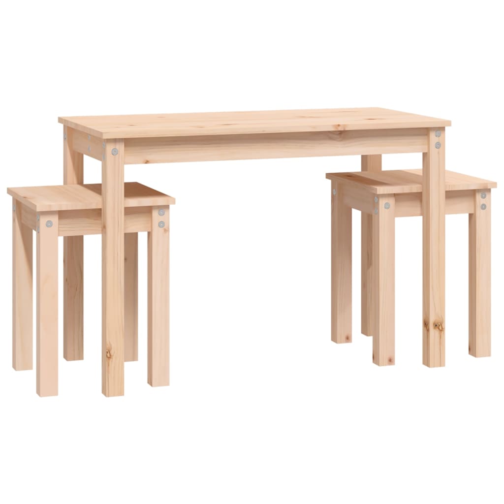 Nesting Tables Set of 3 Solid Pine Wood