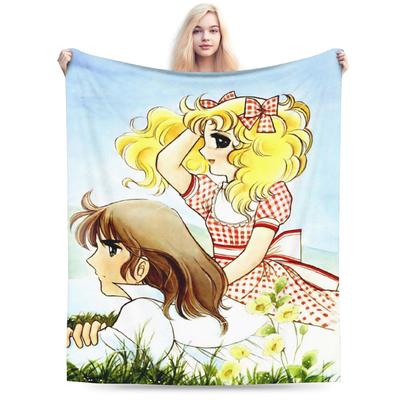 Candy Candy Manga Deken Flanel Lente/Herfst Multifunctionele Super Warme Plaid voor Bed Bank Beddengoed Plaids