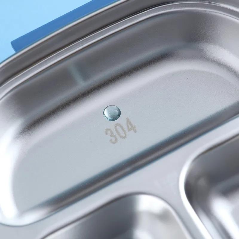 550ML Kids Baby Snacks Container Outdoor Picnic Stainless Steel Lid Bento With Compartment Travel Leakproof Lunch Box School