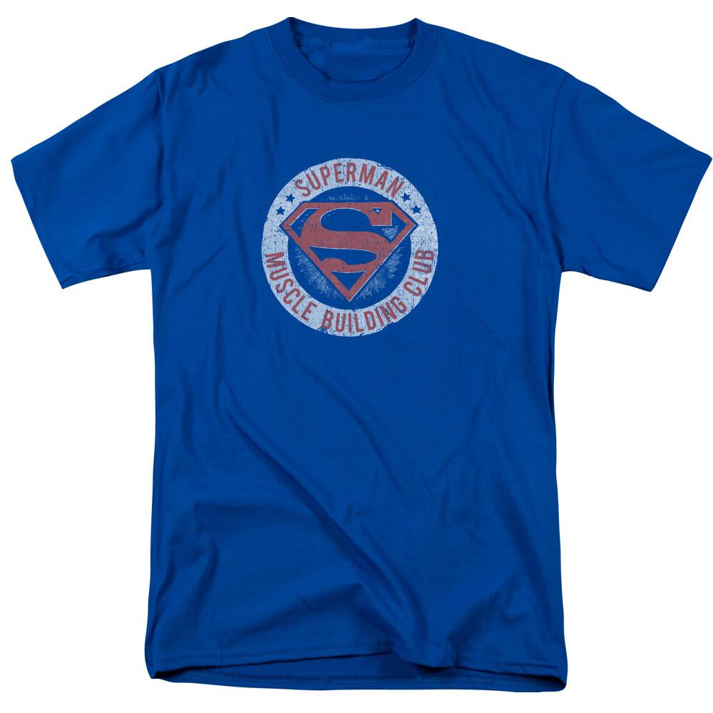 26 Superman Muscle Club T Shirt Mens Licensed Clark Kent DC Comic Tee Royal Blue Unisex T-Shirt XXXL