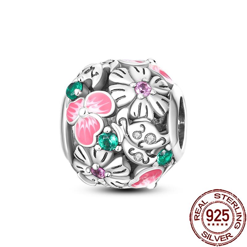 New Charms Copper Colorful Plant Flower Fruit Charm Beads Fit Snake Chain Bracelet Necklace Women Diy Jewelry