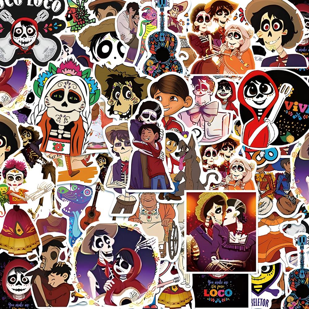 10/30/50pcs Cute  Moive Coco Stickers Cartoon Graffiti Decals Toys Waterproof DIY Notebook Phone Case Bike