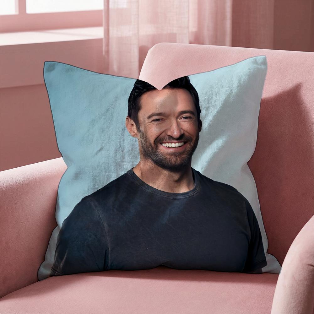 Custom H-Hugh Jackman Cushion Cover Multi-Scene Pillow Cover for Home & Car - Reversible, Soft & Durable for Daily Use