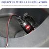 Fused Cigarette Lighter Male Plug, 12V 15A Car Cigarette Lighter Socket Cord with Leads & LED Light, 16AWG Fused Cigar Male Plug Connector DC Battery